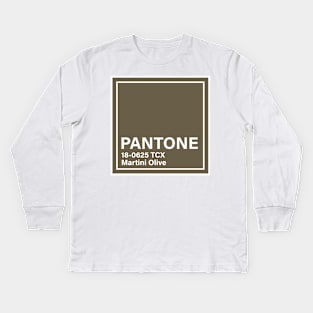 PANTONE 18-0625 TCX Martini Olive Kids Long Sleeve T-Shirt